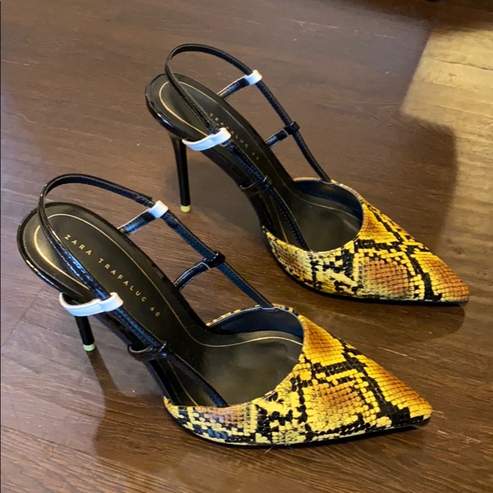 Zara snakeskin heels